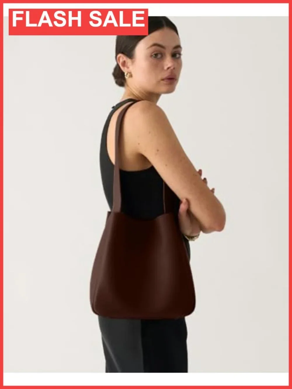 Slouchy Hobo Bag Women Vegan PU Leather Medium Shoulder Tote Purse Handbag